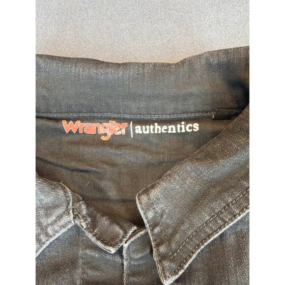 Wrangler Authentic's Jean Stretch Jacket Black Women’s Large Silver Buttons - Picture 2 of 9